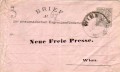 15 Kreuzer 1890 GS. Wien Brief zur pneumatischen Expressbef.